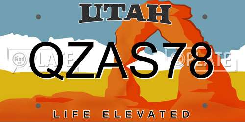 QZAS78 Utah License Plate