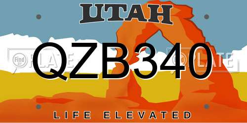 QZB340 Utah License Plate