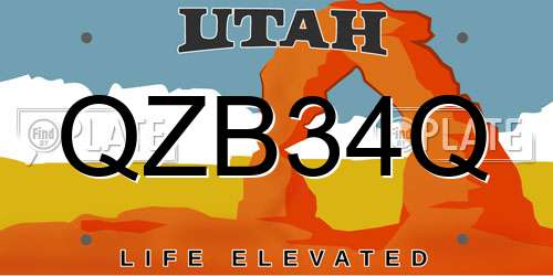 QZB34Q Utah License Plate