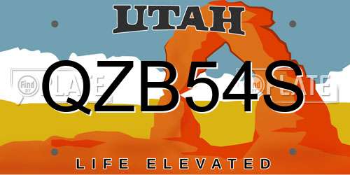 QZB54S Utah License Plate