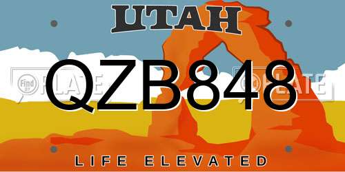 QZB848 Utah License Plate