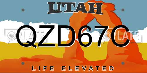 QZD67C Utah License Plate