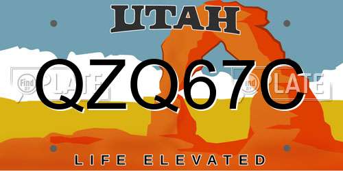 QZQ67C Utah License Plate