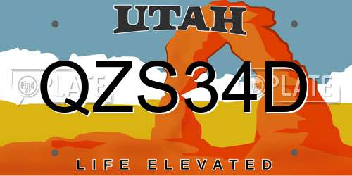 QZS34D Utah License Plate