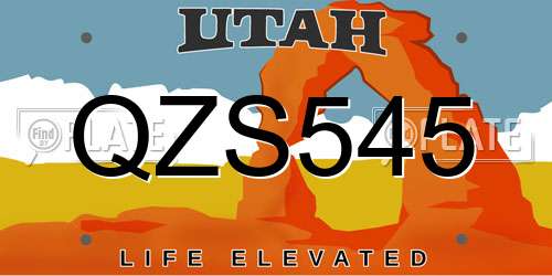 QZS545 Utah License Plate