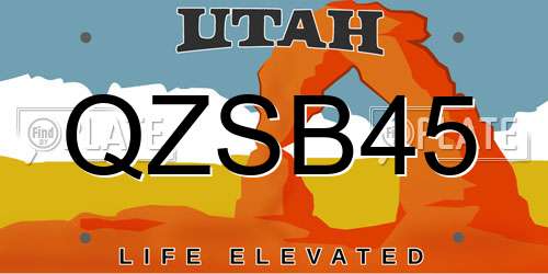 QZSB45 Utah License Plate