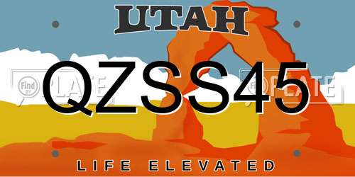 QZSS45 Utah License Plate