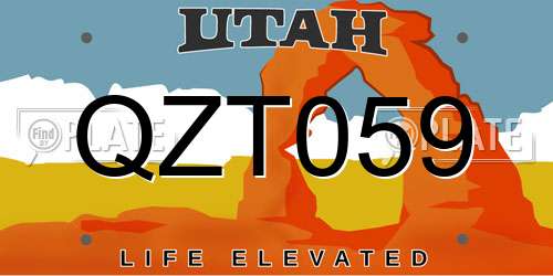 QZT059 Utah License Plate