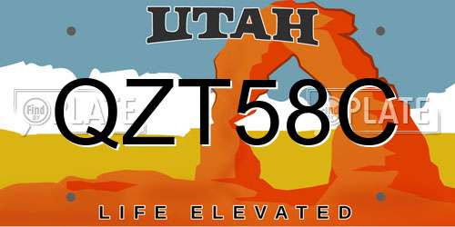 QZT58C Utah License Plate