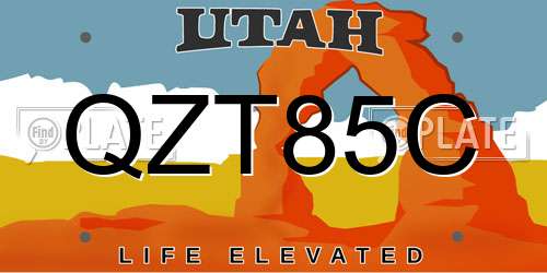QZT85C Utah License Plate