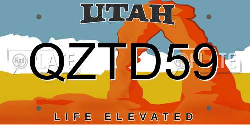 QZTD59 Utah License Plate