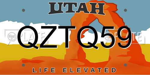 QZTQ59 Utah License Plate