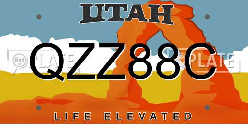 QZZ88C Utah License Plate