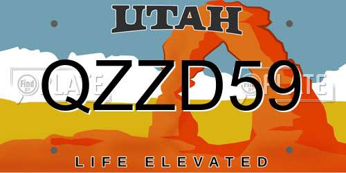 QZZD59 Utah License Plate