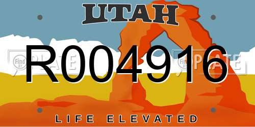 R004916 Utah License Plate