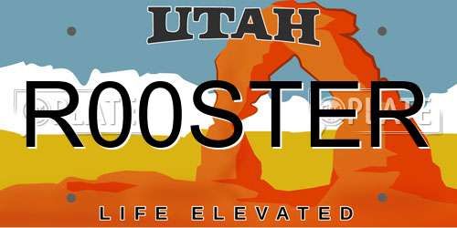 R00STER Utah License Plate