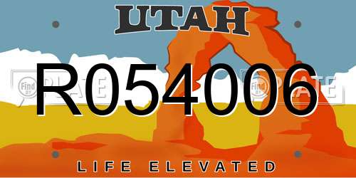 R054006 Utah License Plate