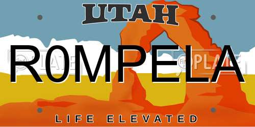 R0MPELA Utah License Plate