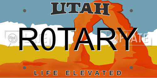 R0TARY Utah License Plate