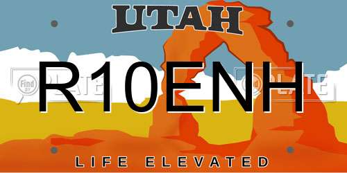 R10ENH Utah License Plate