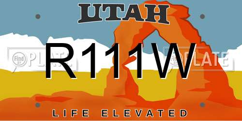 R111W Utah License Plate