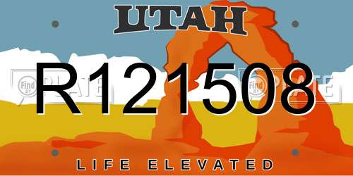 R121508 Utah License Plate