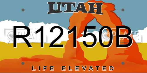 R12150B Utah License Plate