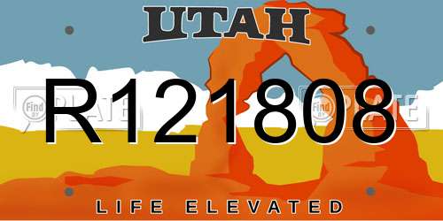 R121808 Utah License Plate