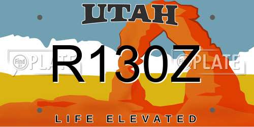 R130Z Utah License Plate