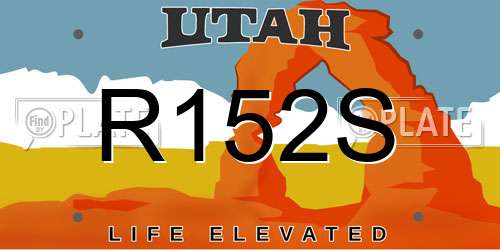 R152S Utah License Plate