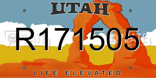 R171505 Utah License Plate