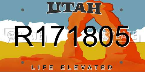 R171805 Utah License Plate