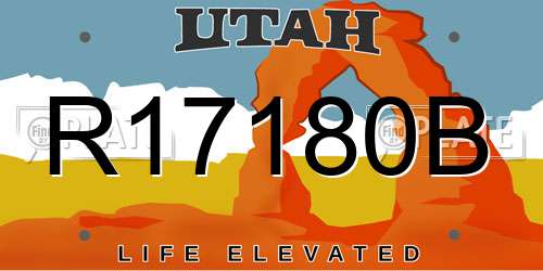 R17180B Utah License Plate