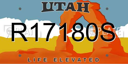 R17180S Utah License Plate