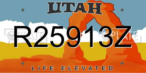 R25913Z Utah License Plate