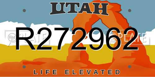 R272962 Utah License Plate