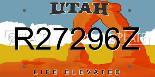 R27296Z Utah License Plate