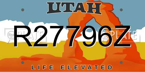 R27796Z Utah License Plate
