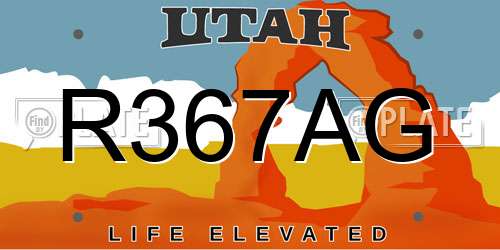 R367AG Utah License Plate