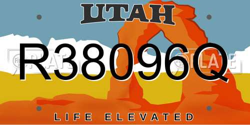 R38096Q Utah License Plate