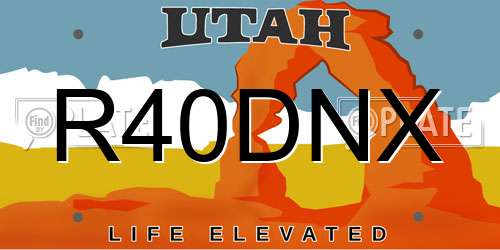 R40DNX Utah License Plate