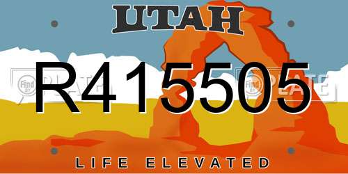 R415505 Utah License Plate