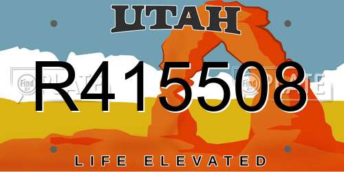 R415508 Utah License Plate