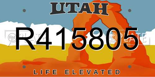 R415805 Utah License Plate