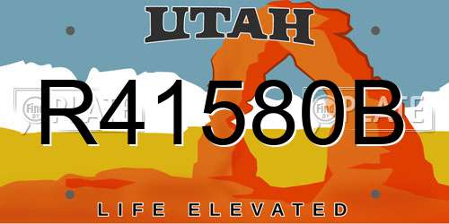 R41580B Utah License Plate