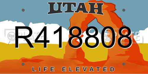 R418808 Utah License Plate
