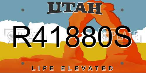R41880S Utah License Plate