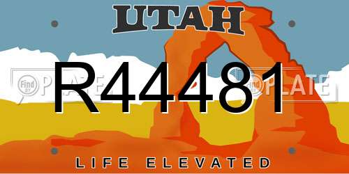R44481 Utah License Plate