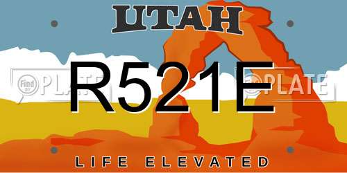 R521E Utah License Plate