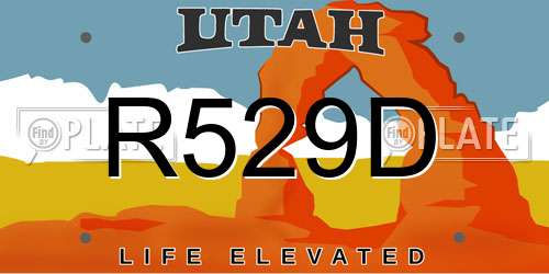 R529D Utah License Plate